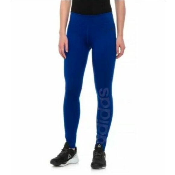 adidas Pants - Adidas Women's, Climalite, Blue, Long Training Mix Fab Tight Yoga Pant, NWT, M